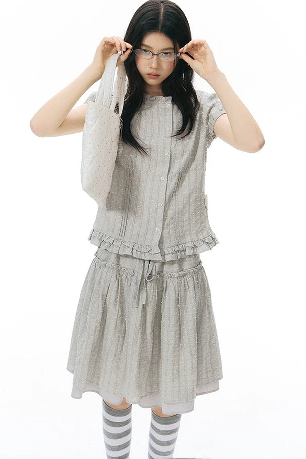 Double-Layered Puff A-Line Skirt