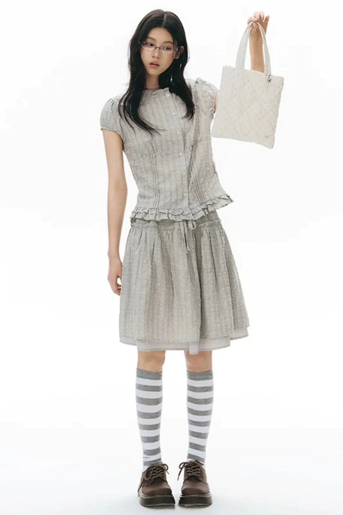Double-Layered Puff A-Line Skirt