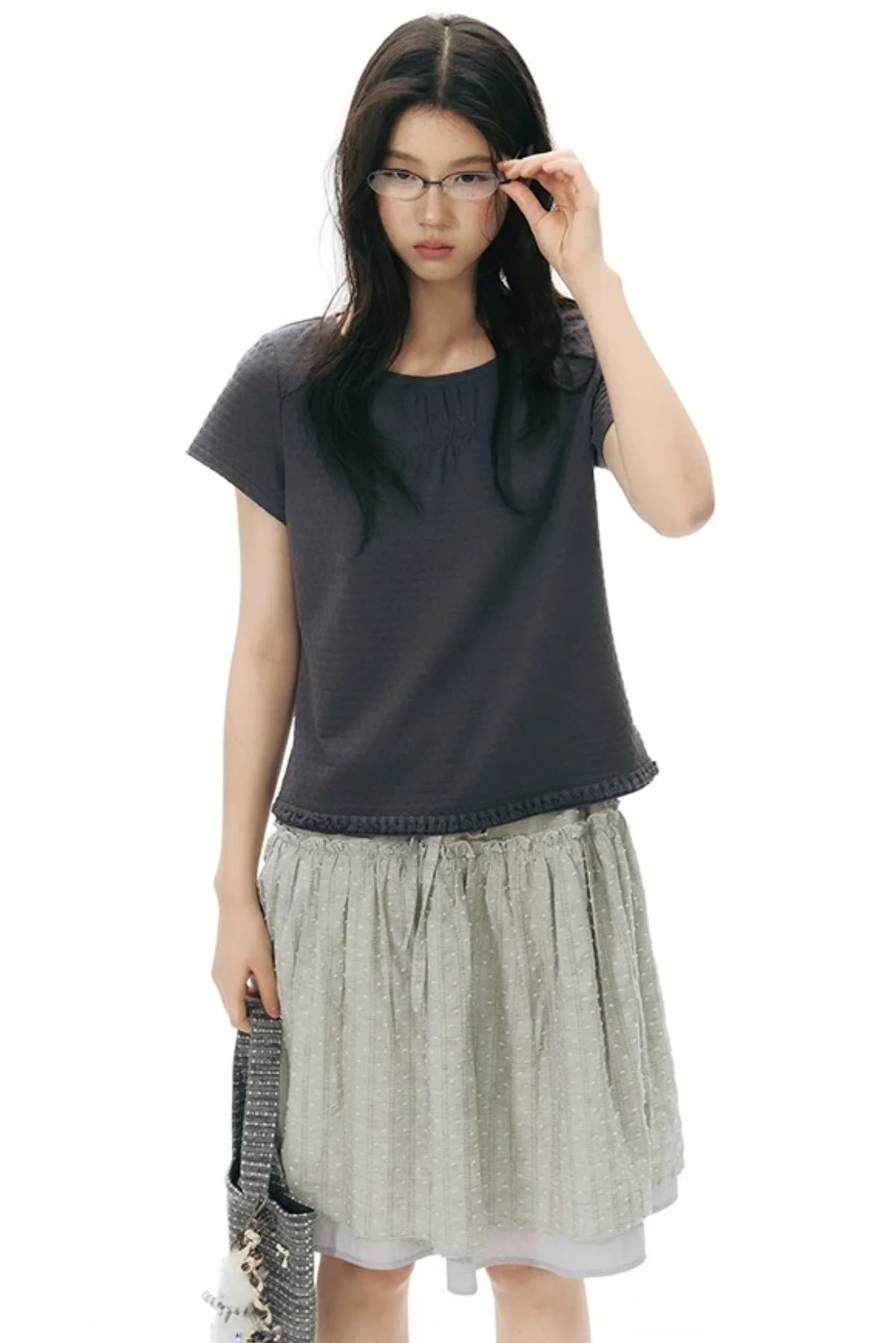 Double-Layered Puff A-Line Skirt