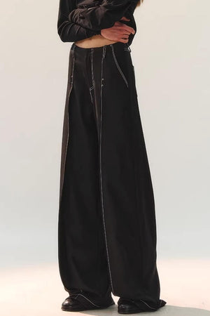 Double Pleated Wide-Leg Pants