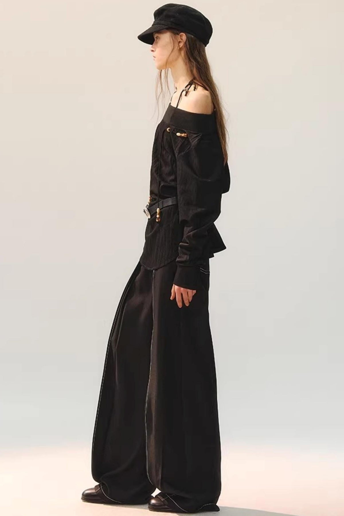 Double Pleated Wide-Leg Pants