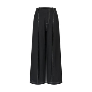 Double Pleated Wide-Leg Pants