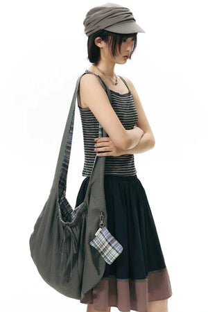 Double-Sided Button Crossbody Bag