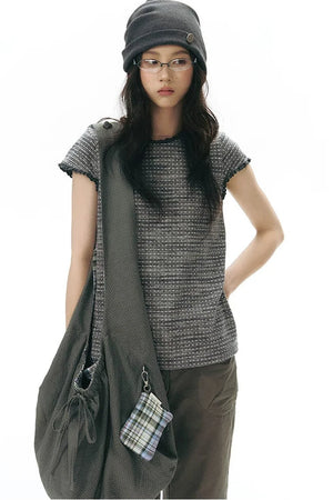 Double-Sided Button Crossbody Bag