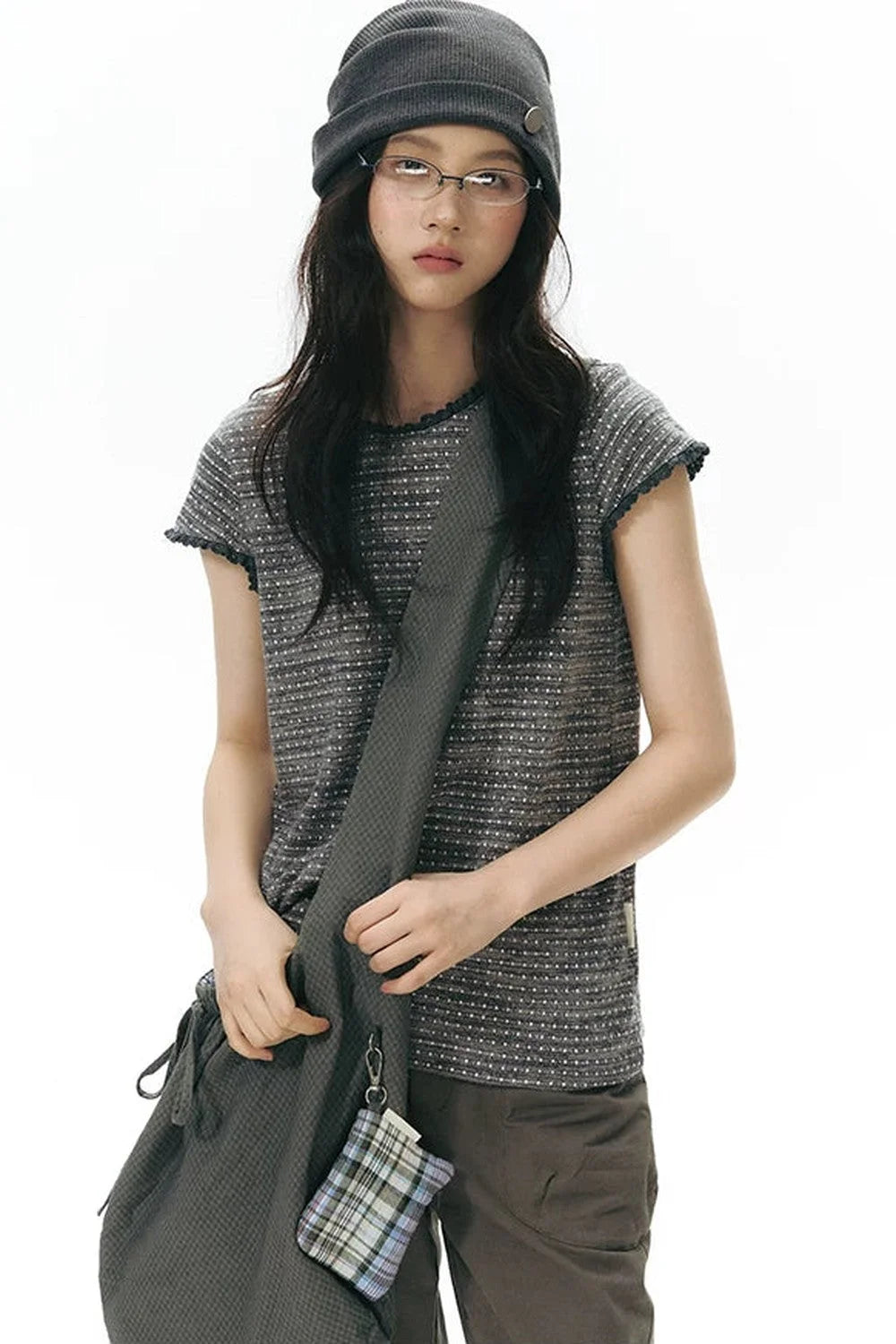 Double-Sided Button Crossbody Bag