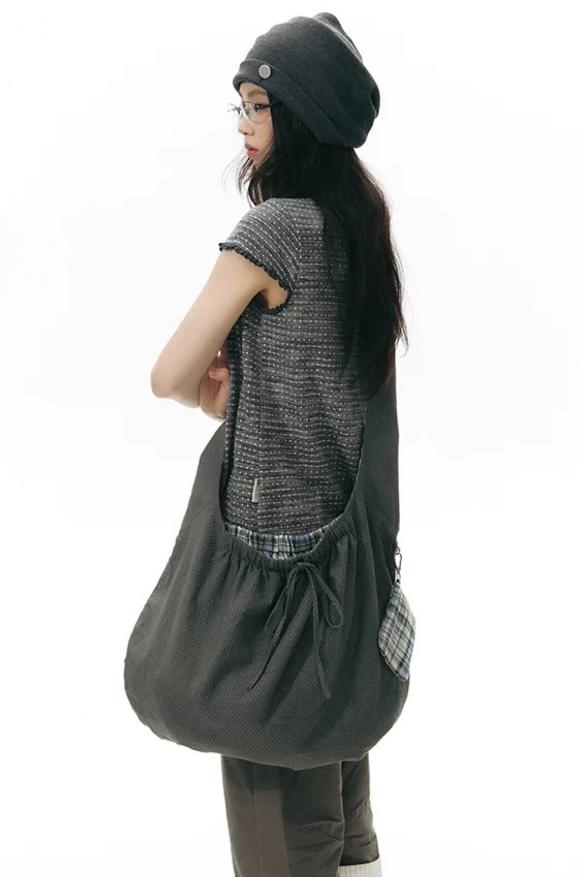 Double-Sided Button Crossbody Bag