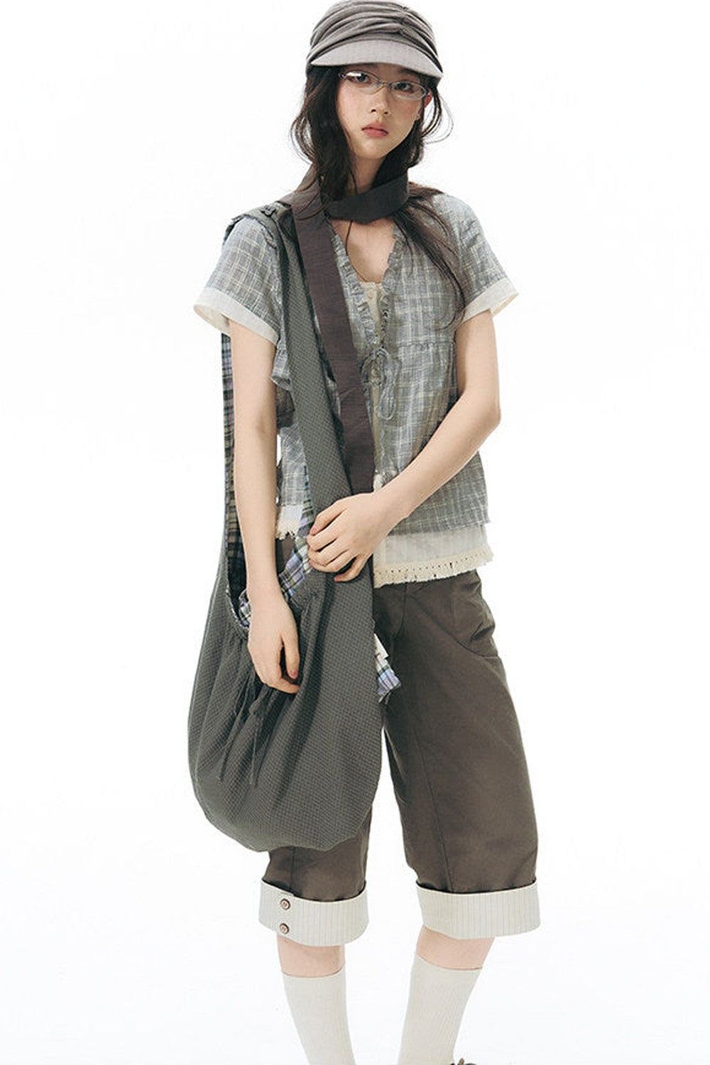 Double-Sided Button Crossbody Bag