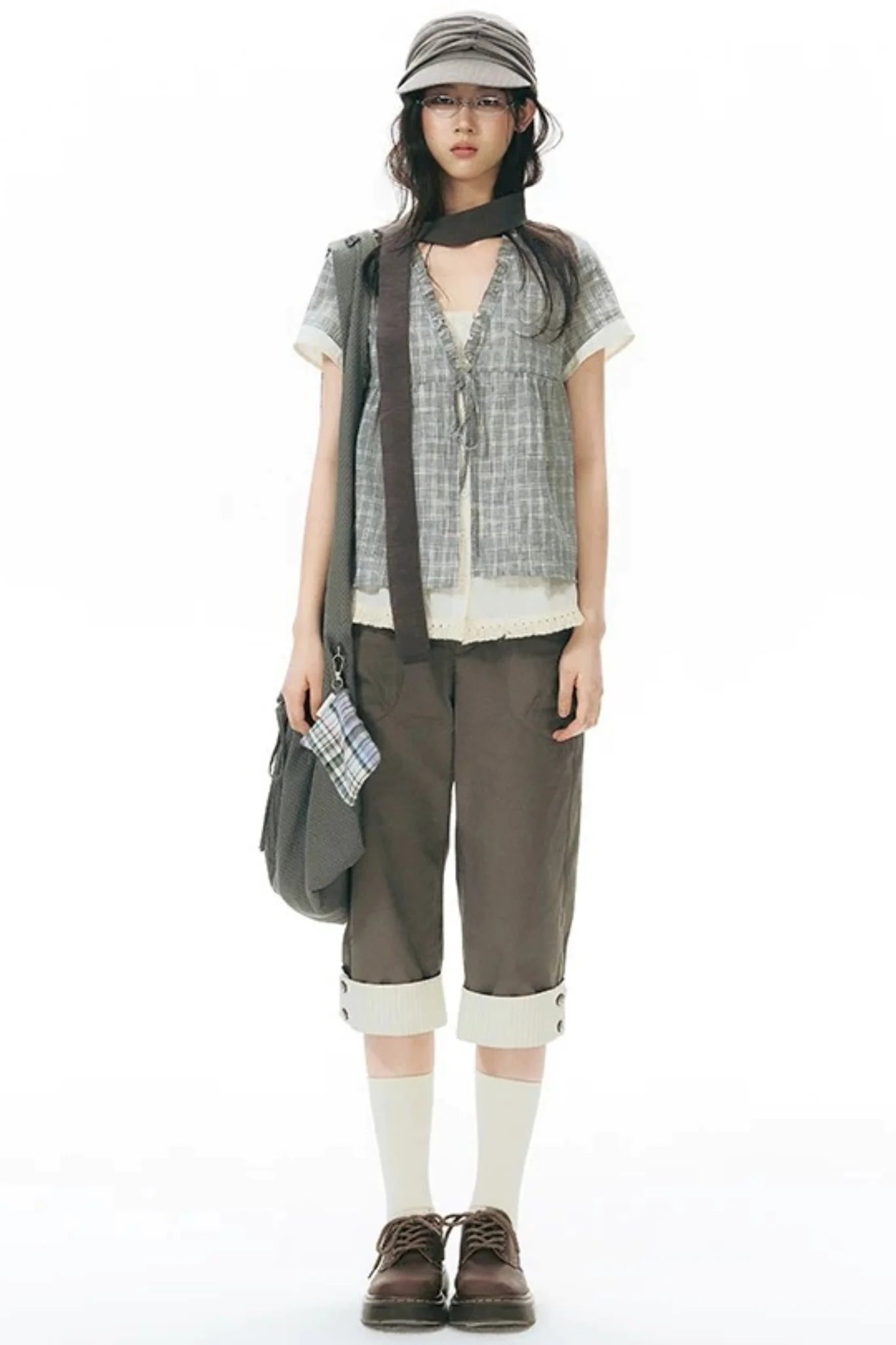 Double-Sided Button Crossbody Bag