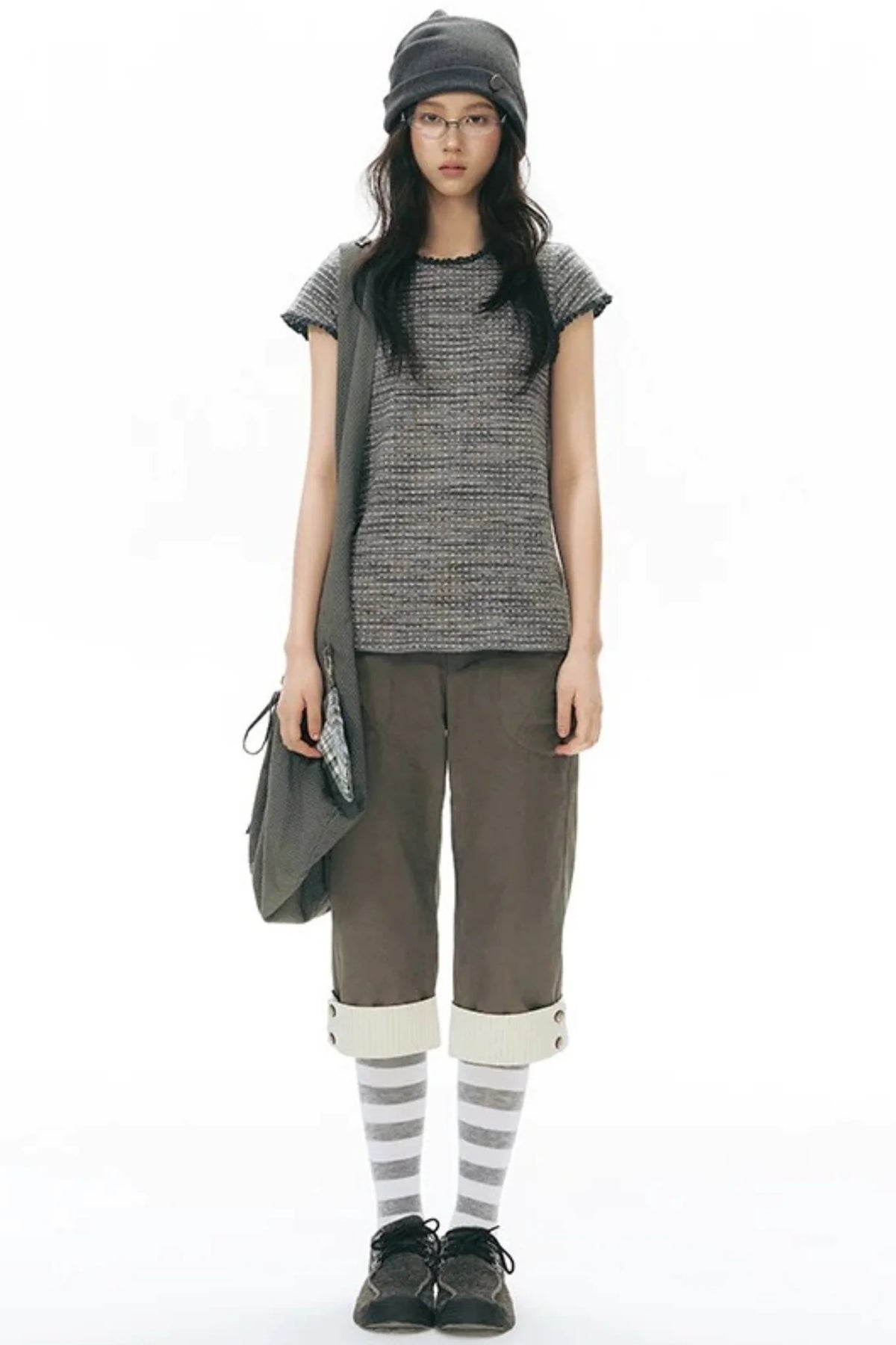 Double-Sided Button Crossbody Bag