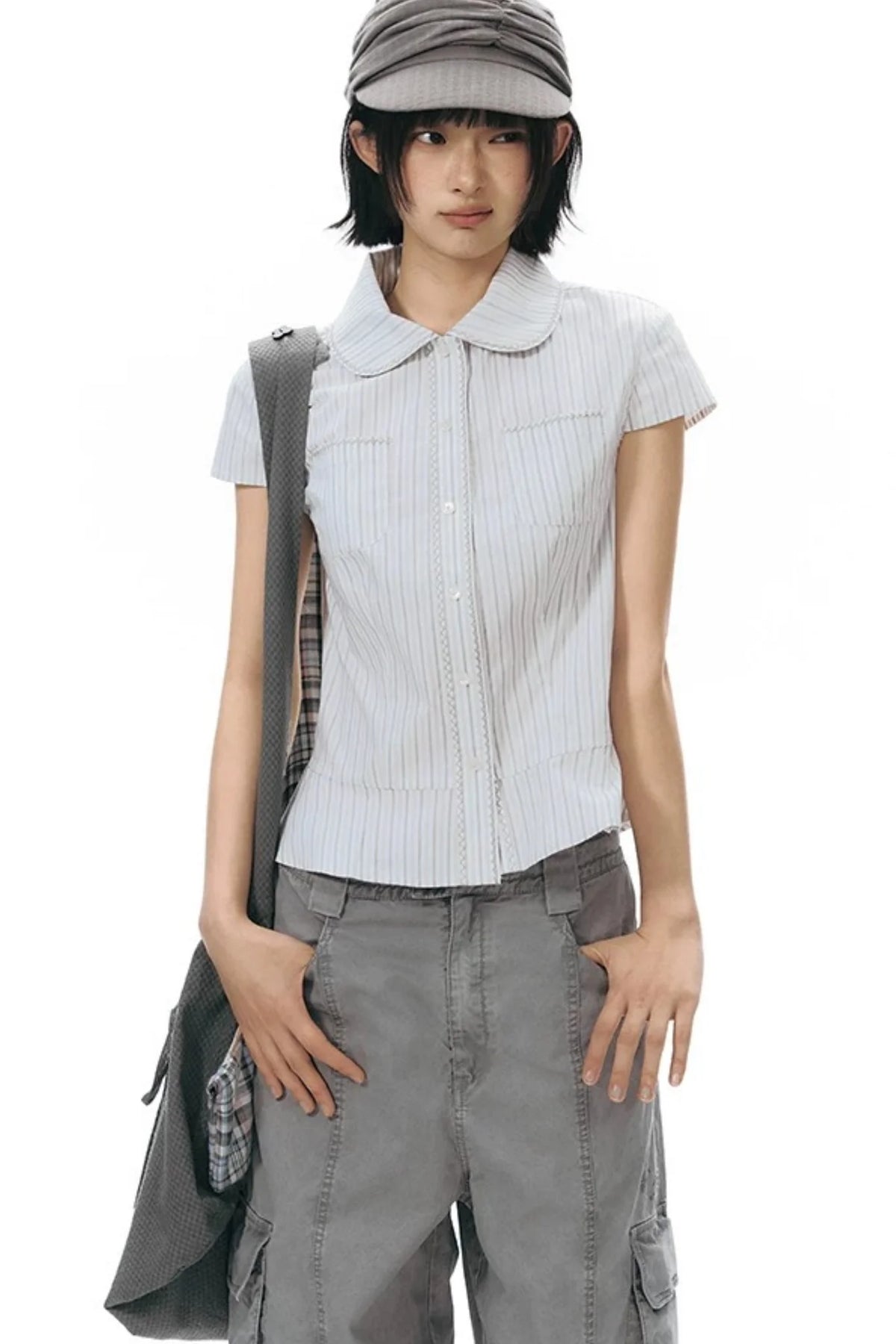 Double-Sided Button Crossbody Bag