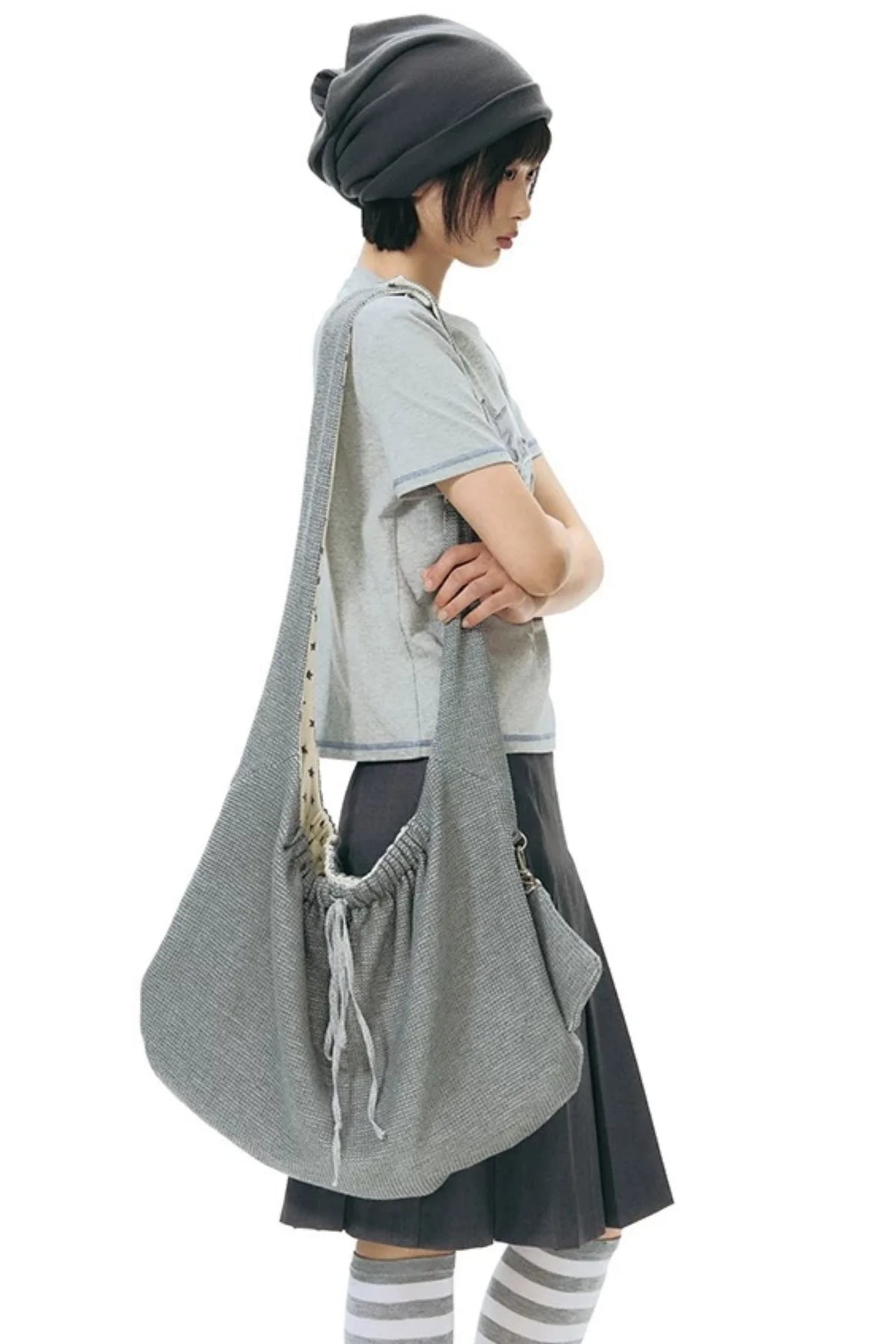 Double-Sided Button Crossbody Bag