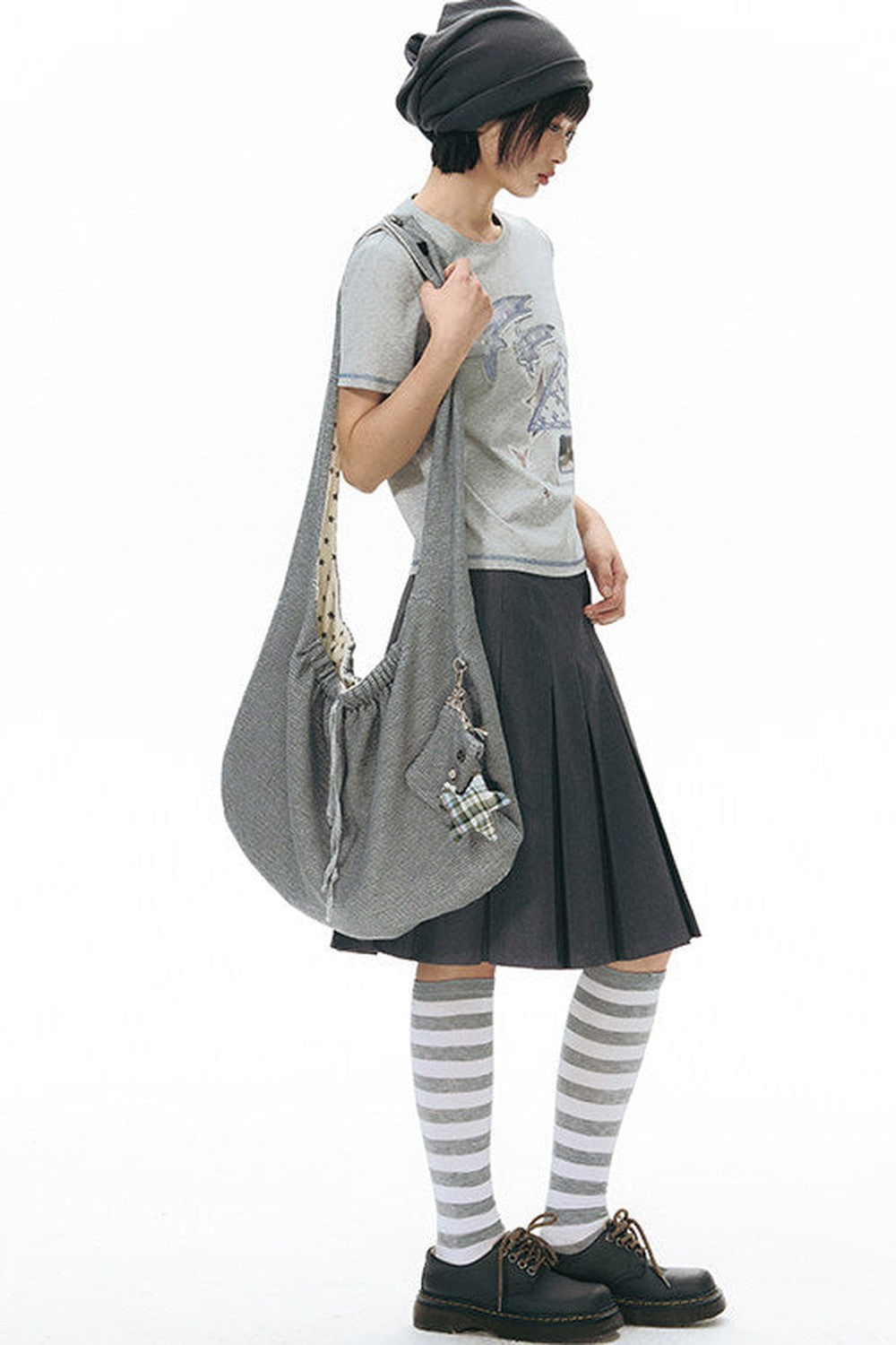 Double-Sided Button Crossbody Bag