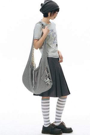 Double-Sided Button Crossbody Bag