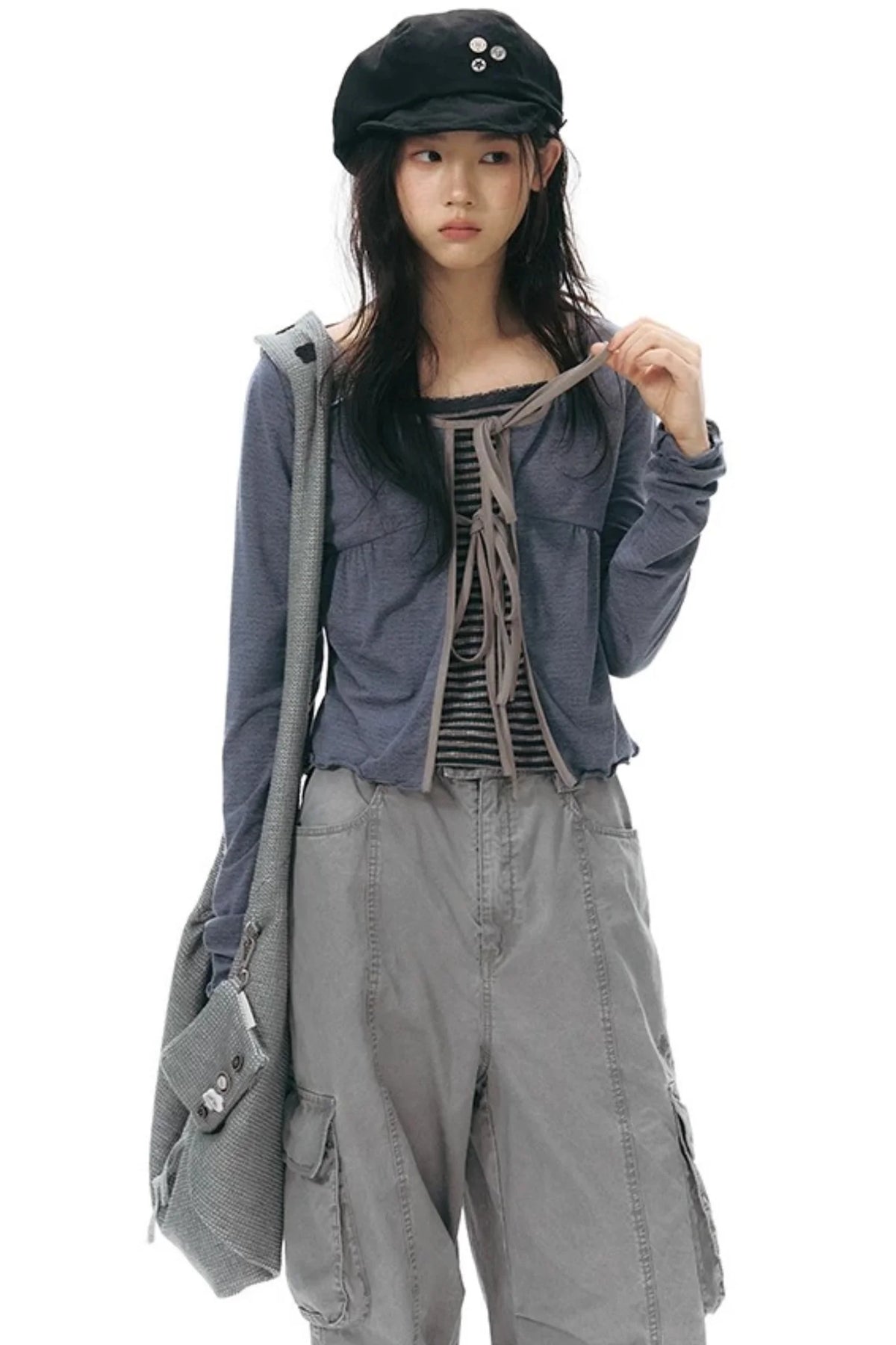 Double-Sided Button Crossbody Bag