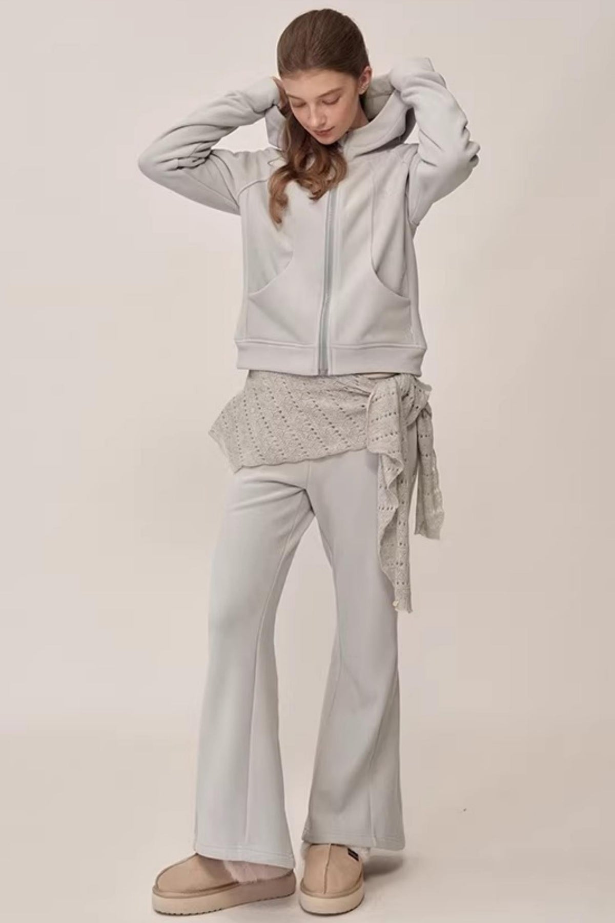 Double-Sided Fleece Hooded Jacket Set-Up