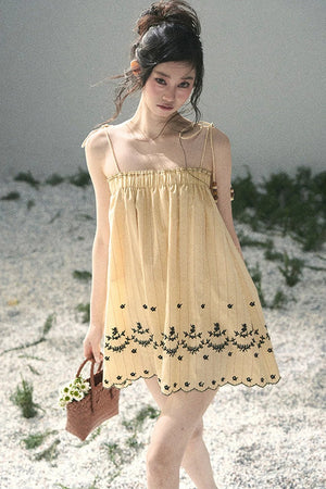 Double-Sided Wave Hem Dress