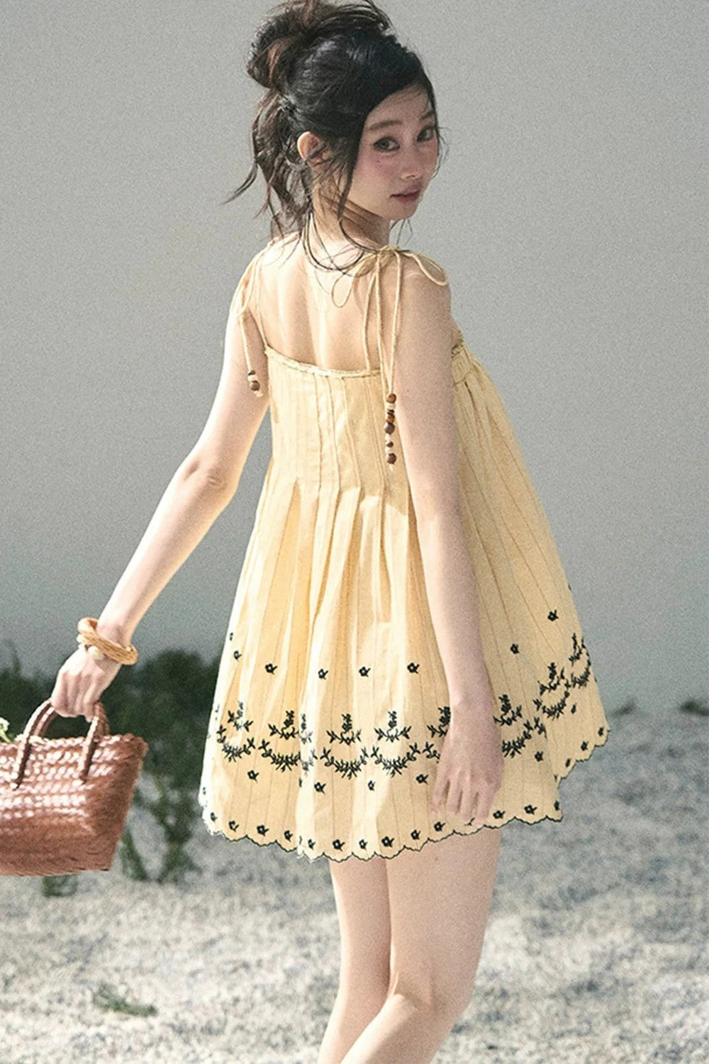 Double-Sided Wave Hem Dress