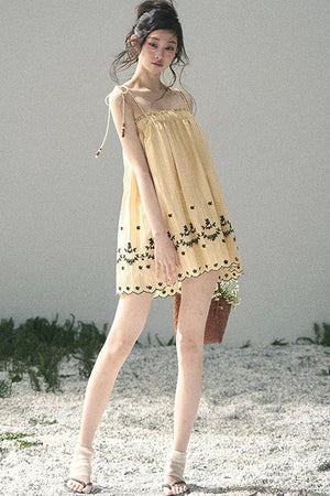 Double-Sided Wave Hem Dress