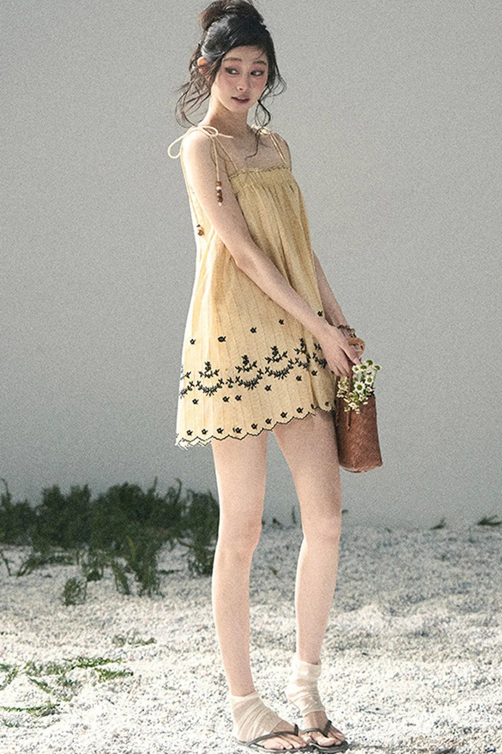 Double-Sided Wave Hem Dress