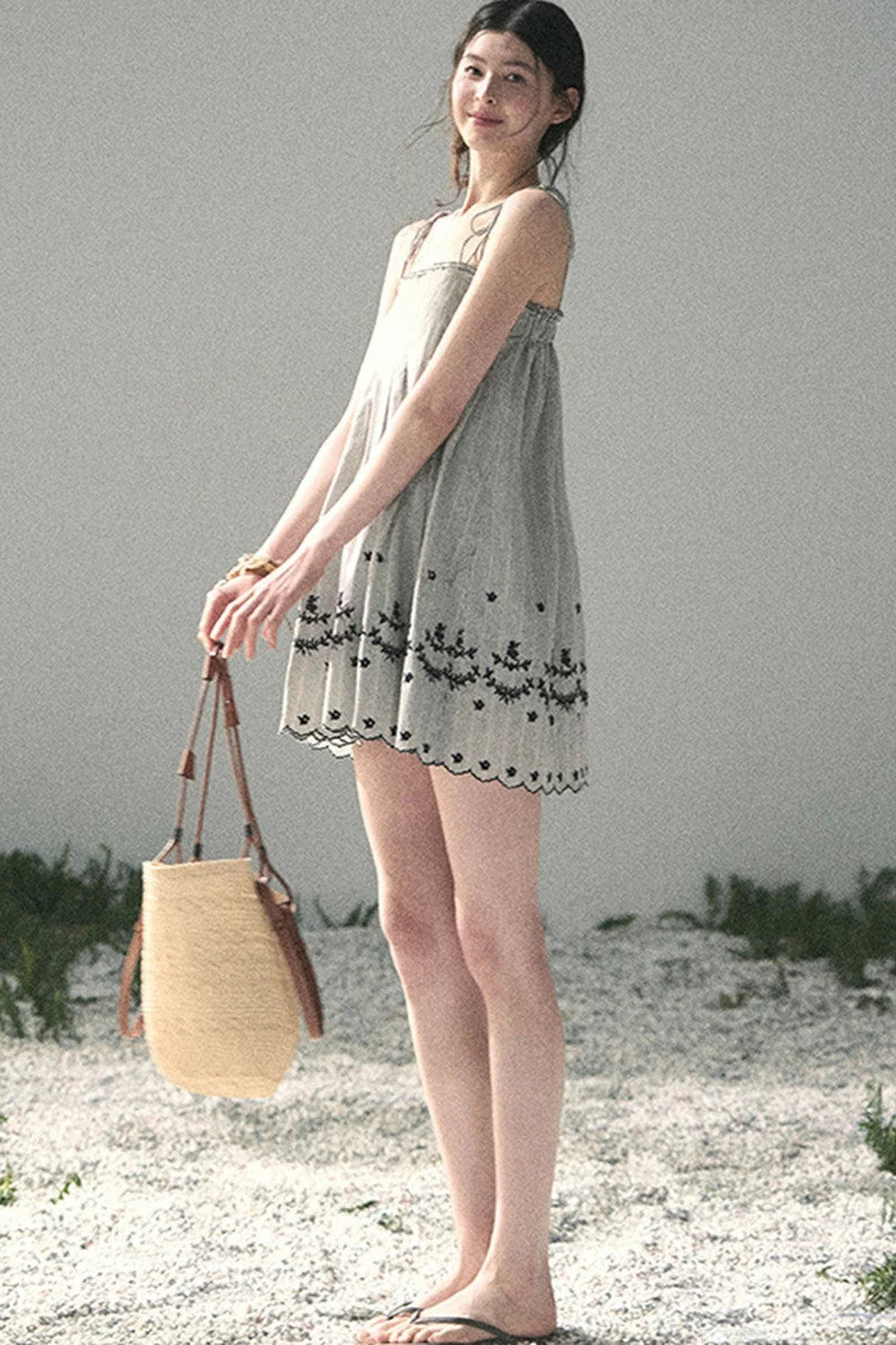Double-Sided Wave Hem Dress