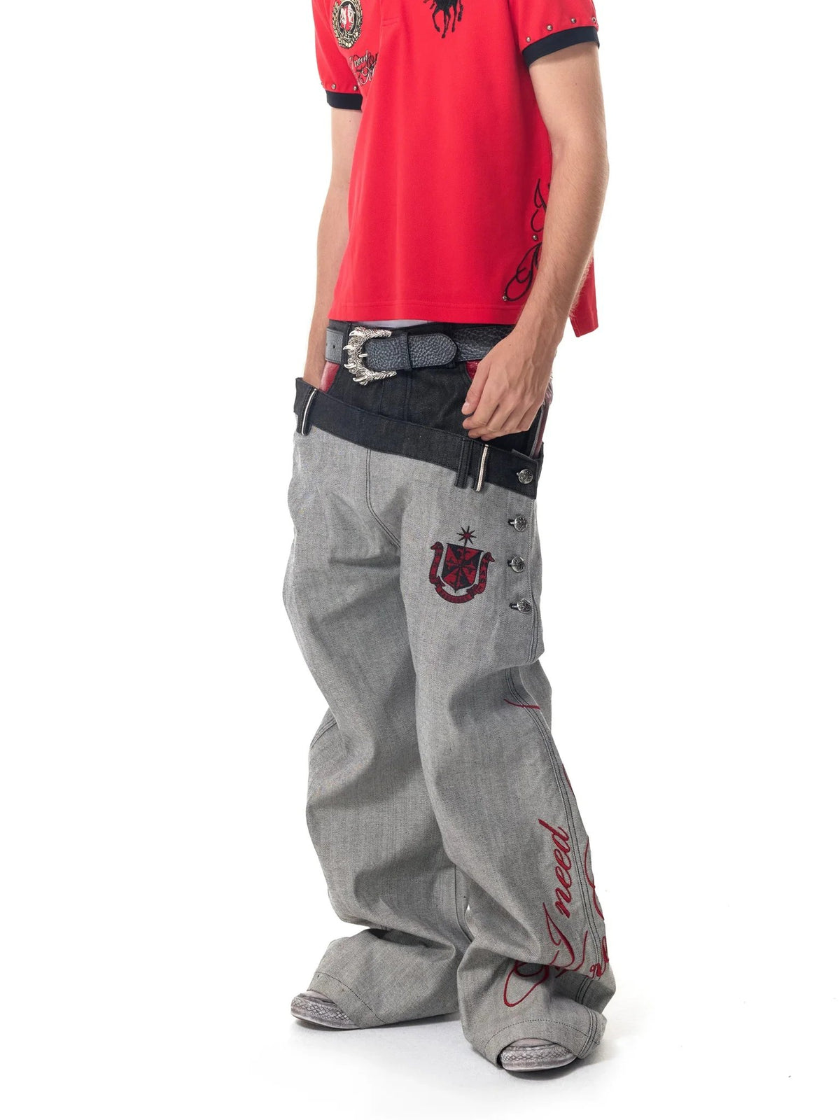Double-Waist Curve-Leg Selvedge Jeans