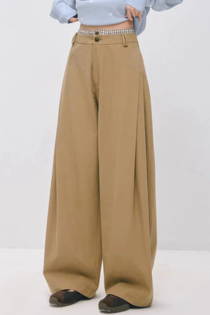Double-Waistband Pleated Pants