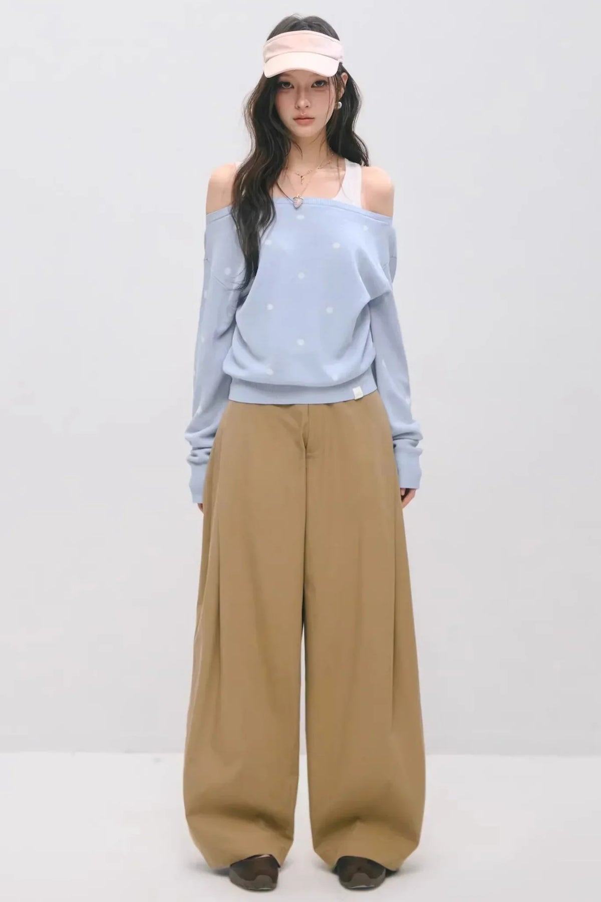 Double-Waistband Pleated Pants