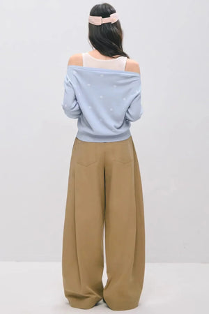 Double-Waistband Pleated Pants