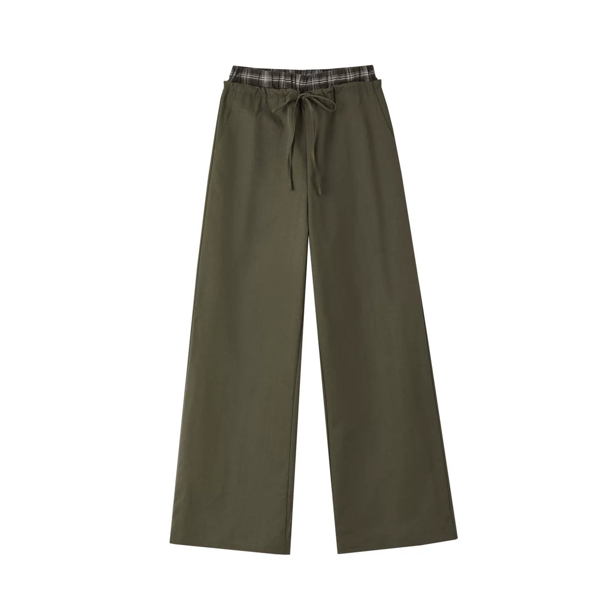 Double-Waistband Wide-Leg Trousers