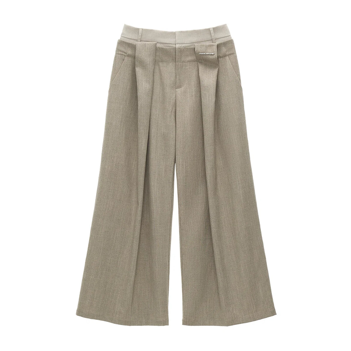 Double Waisted Plaid Straight Pants