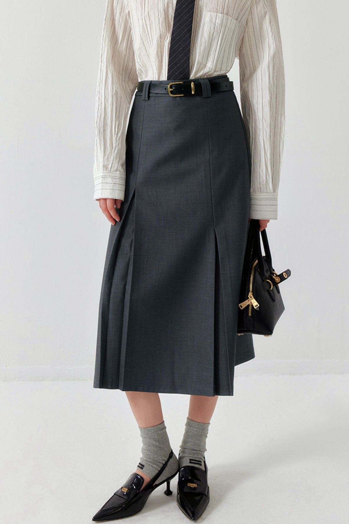 Draped Bustier Midi Skirt