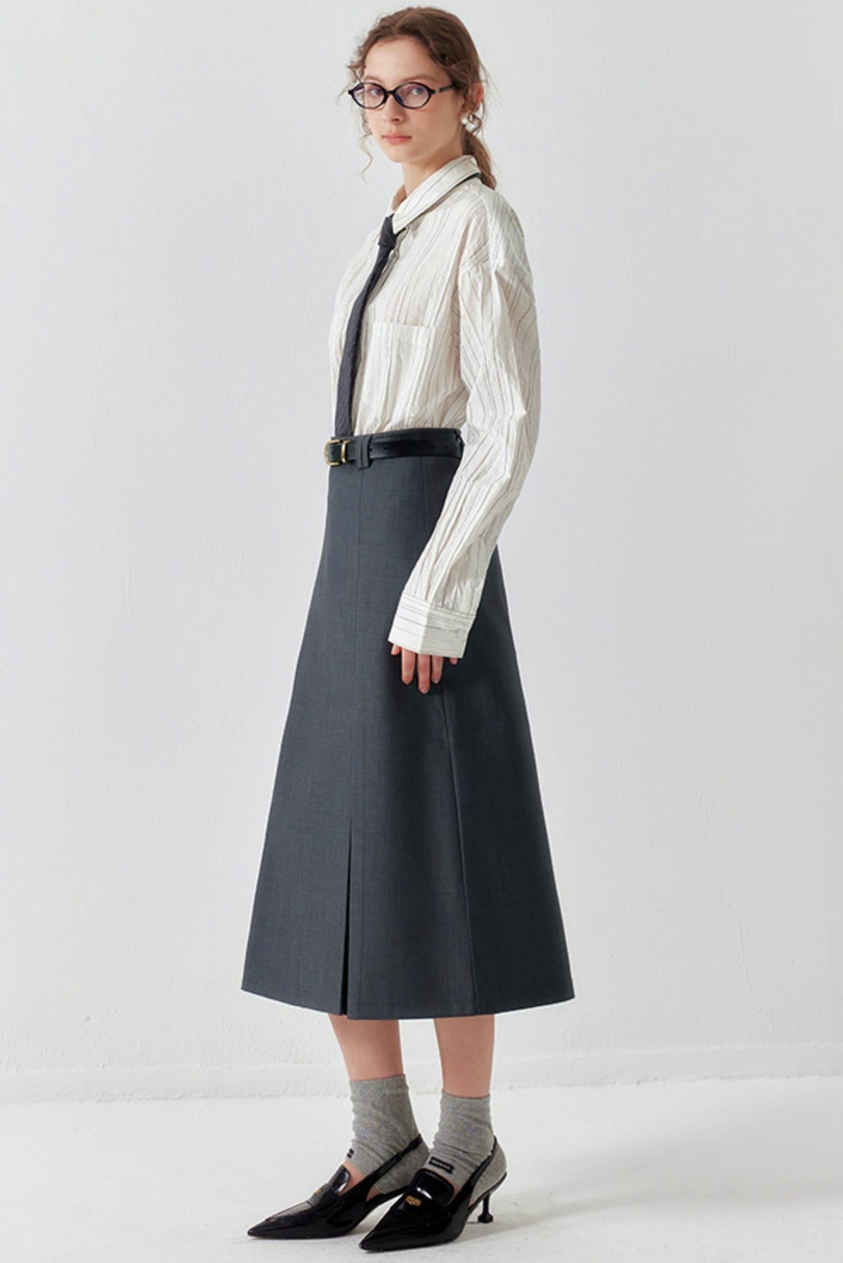 Draped Bustier Midi Skirt