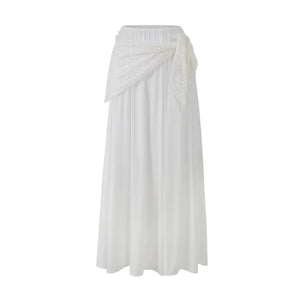 Draped Collar Lace Top Skirt Set-Up