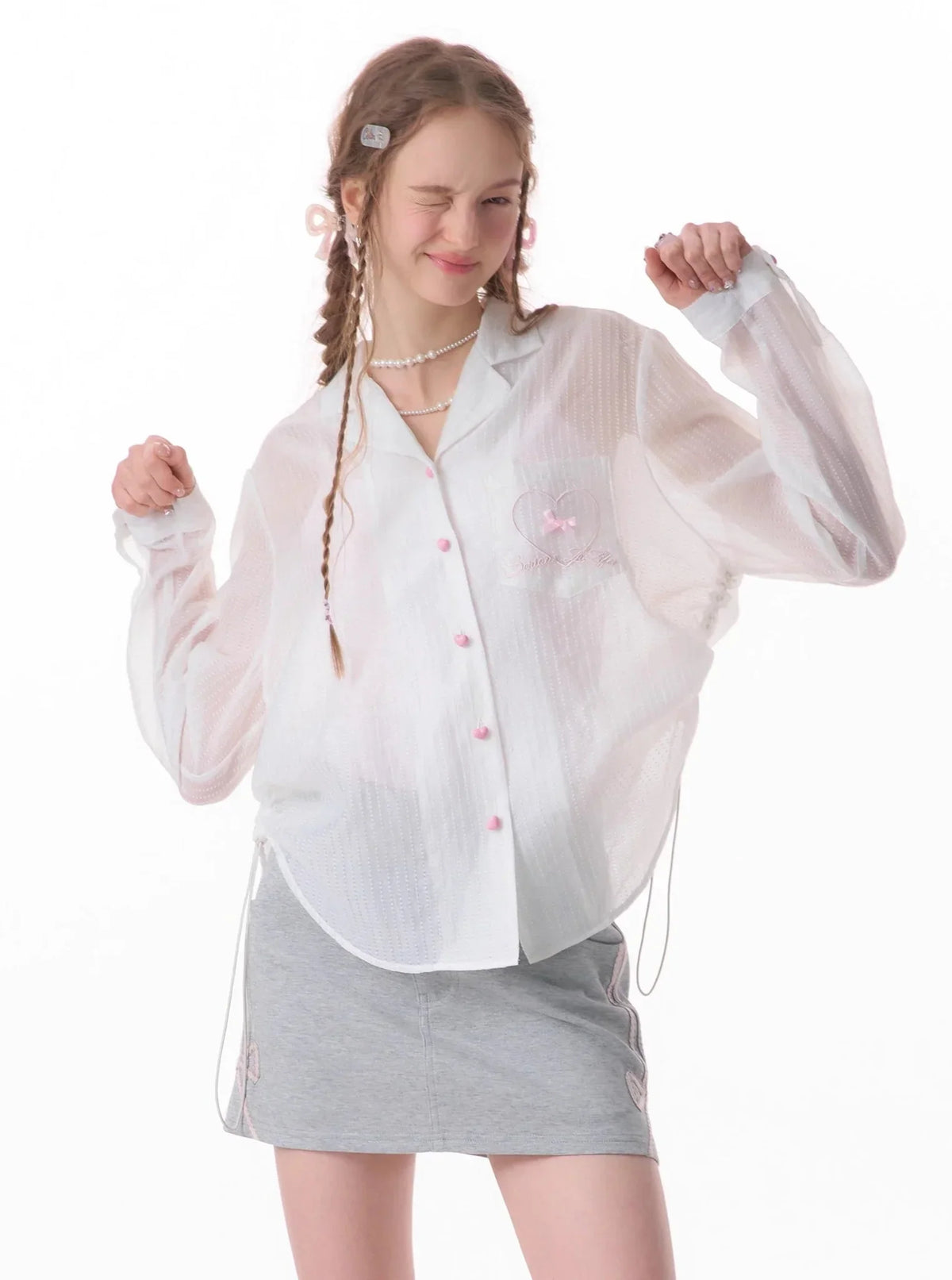 Drawstring Loose Sun Shirt