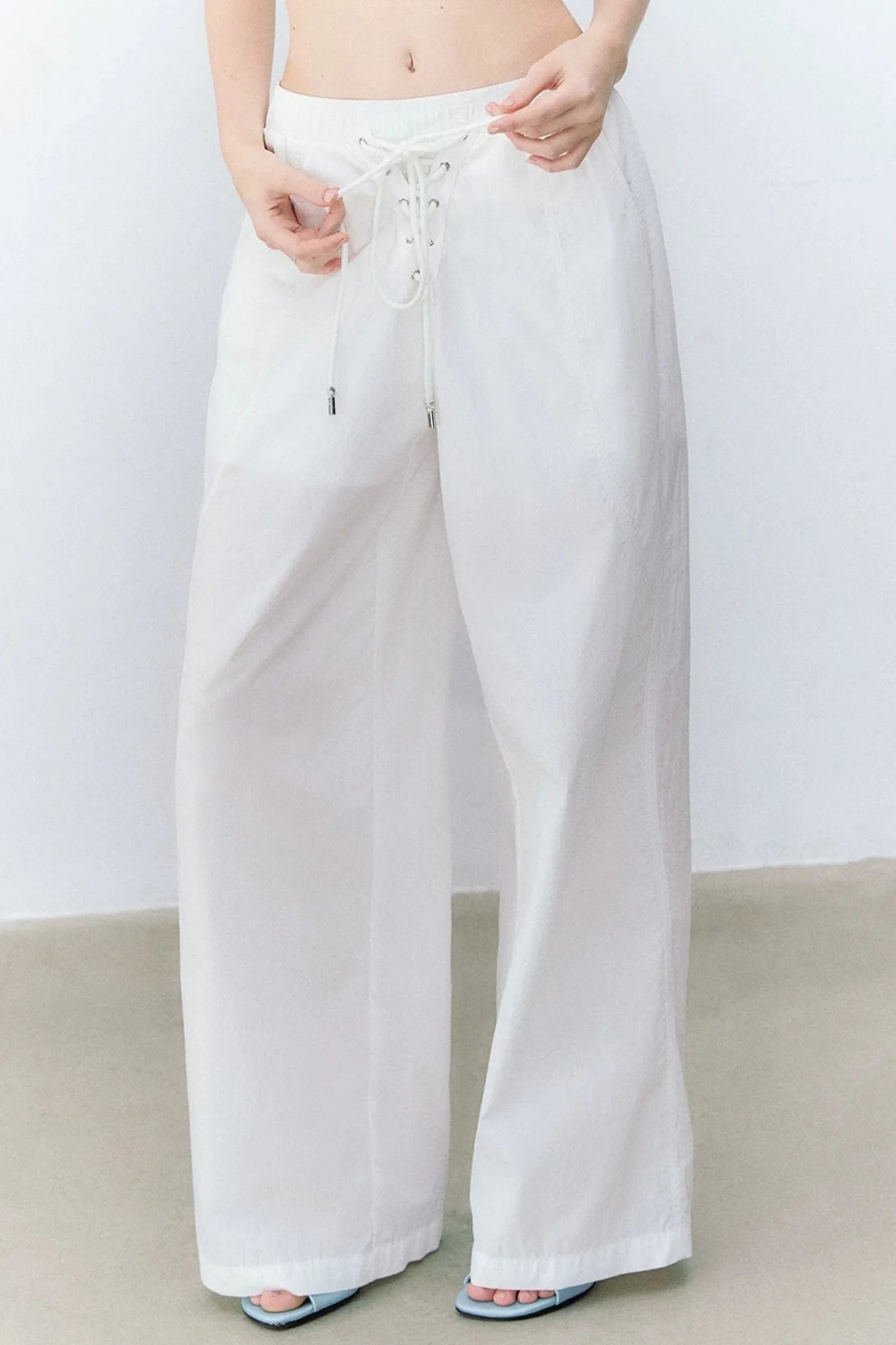 Drawstring Straight-Leg Pants