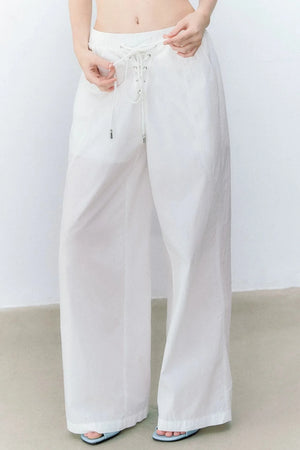 Drawstring Straight-Leg Pants
