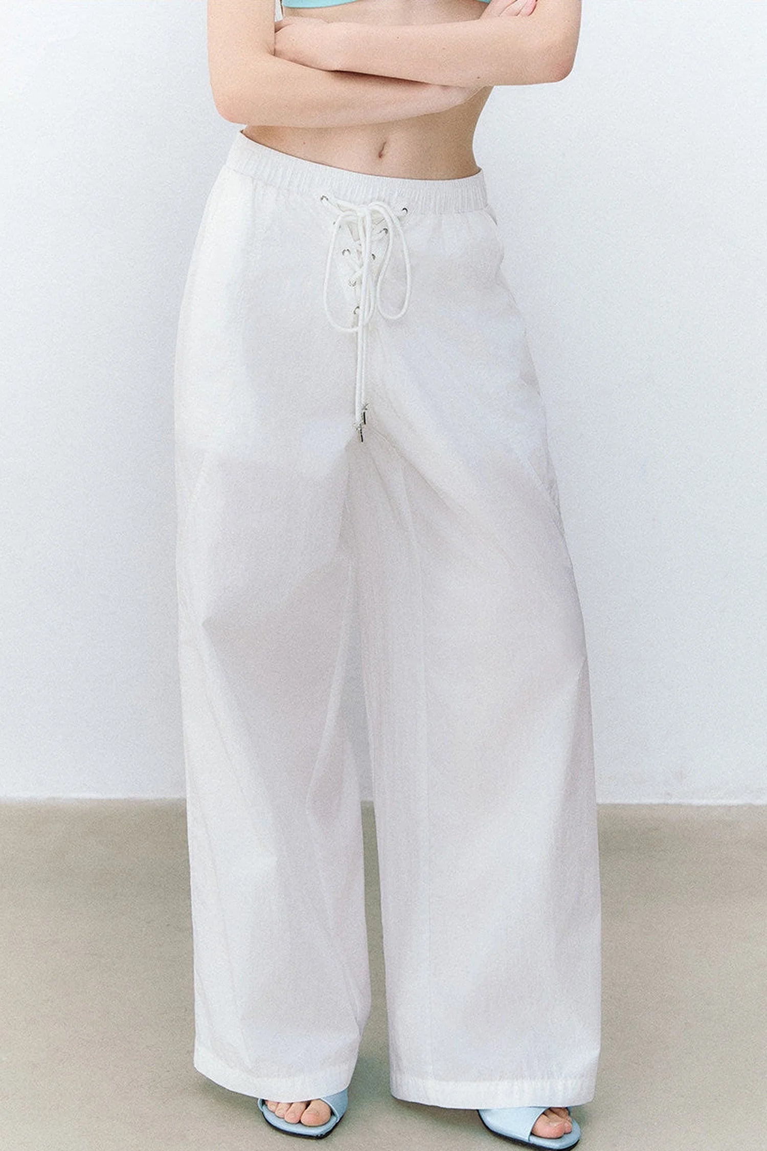 Drawstring Straight-Leg Pants