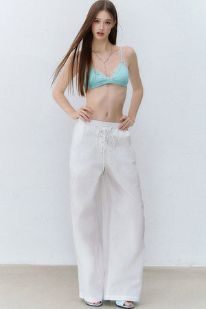 Drawstring Straight-Leg Pants