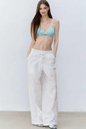 Drawstring Straight-Leg Pants
