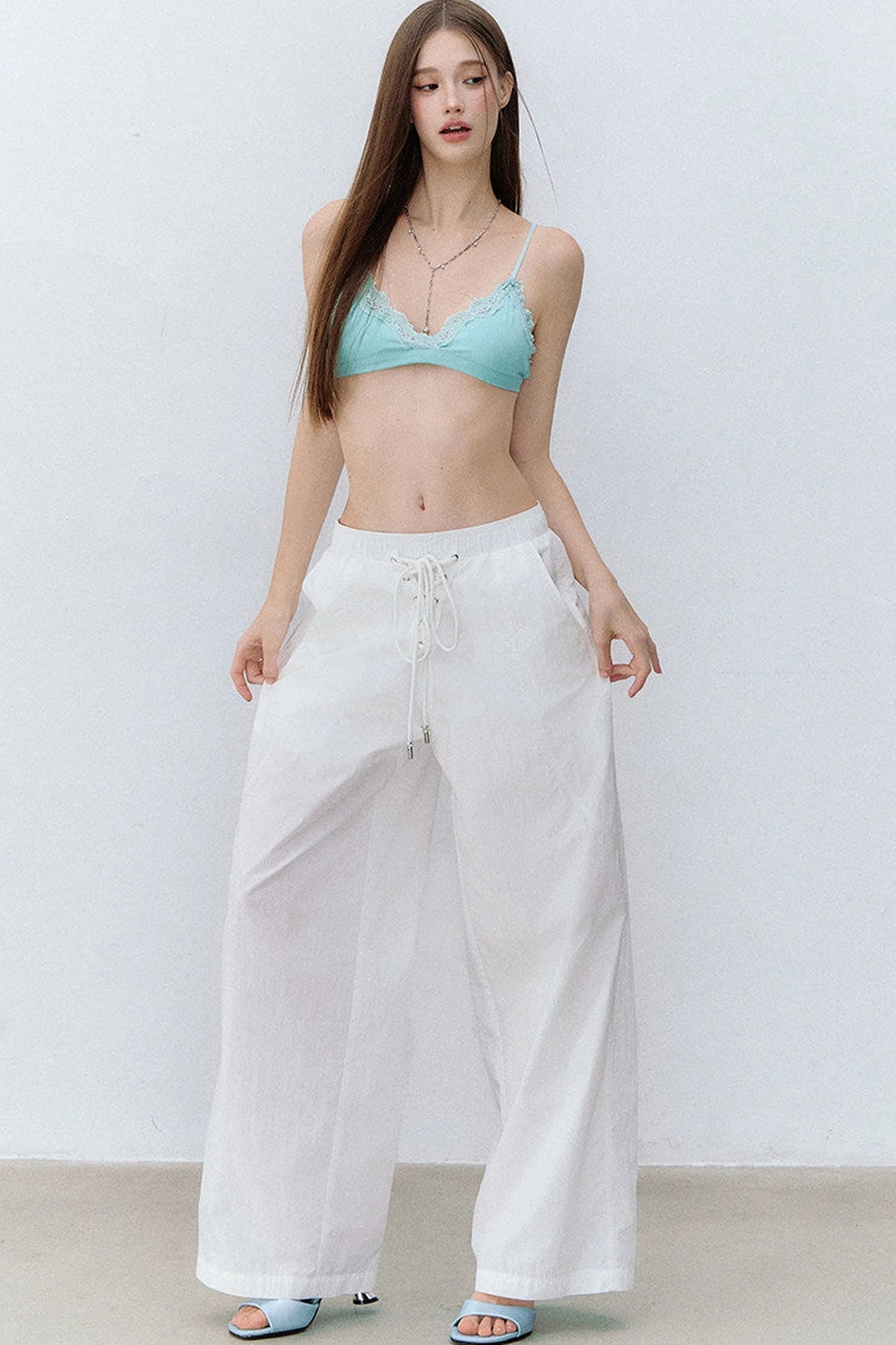 Drawstring Straight-Leg Pants