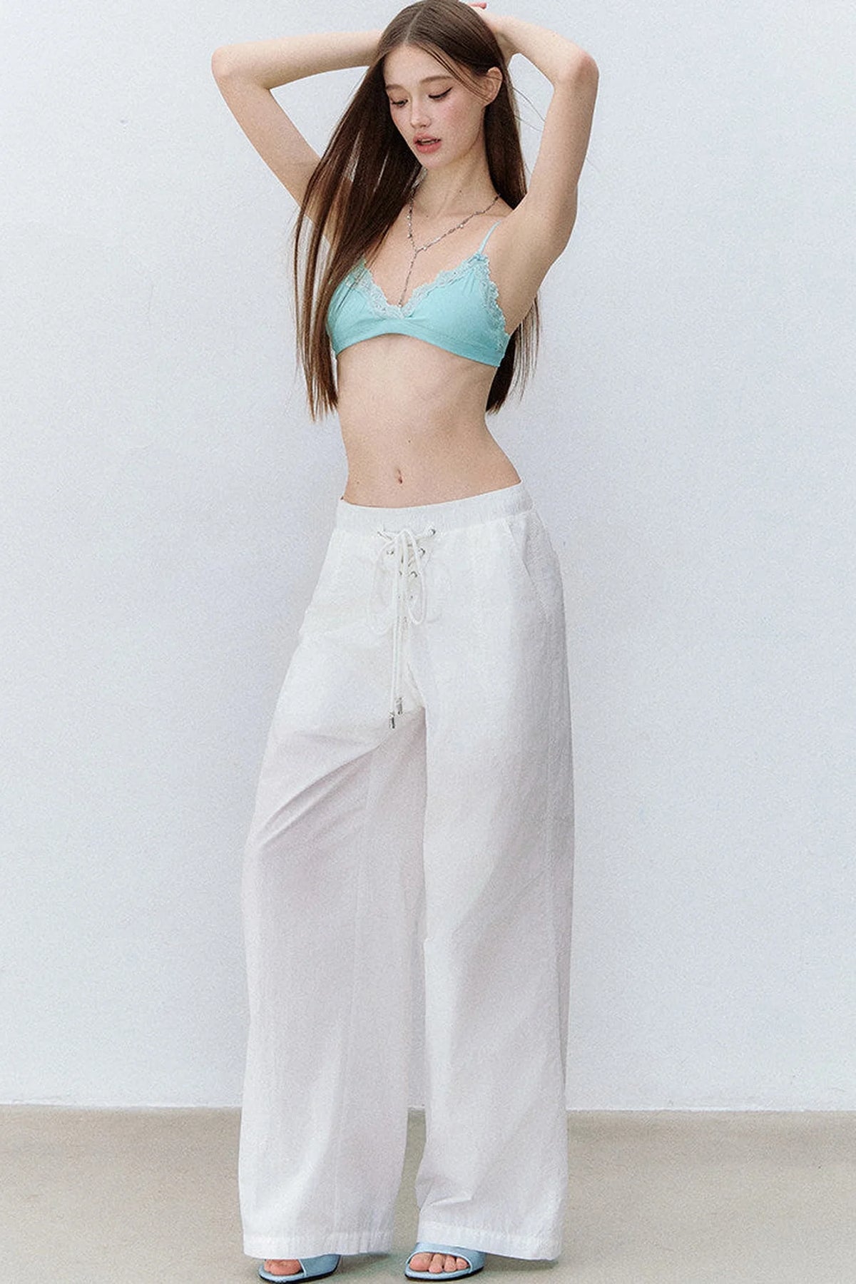 Drawstring Straight-Leg Pants
