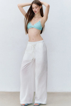 Drawstring Straight-Leg Pants