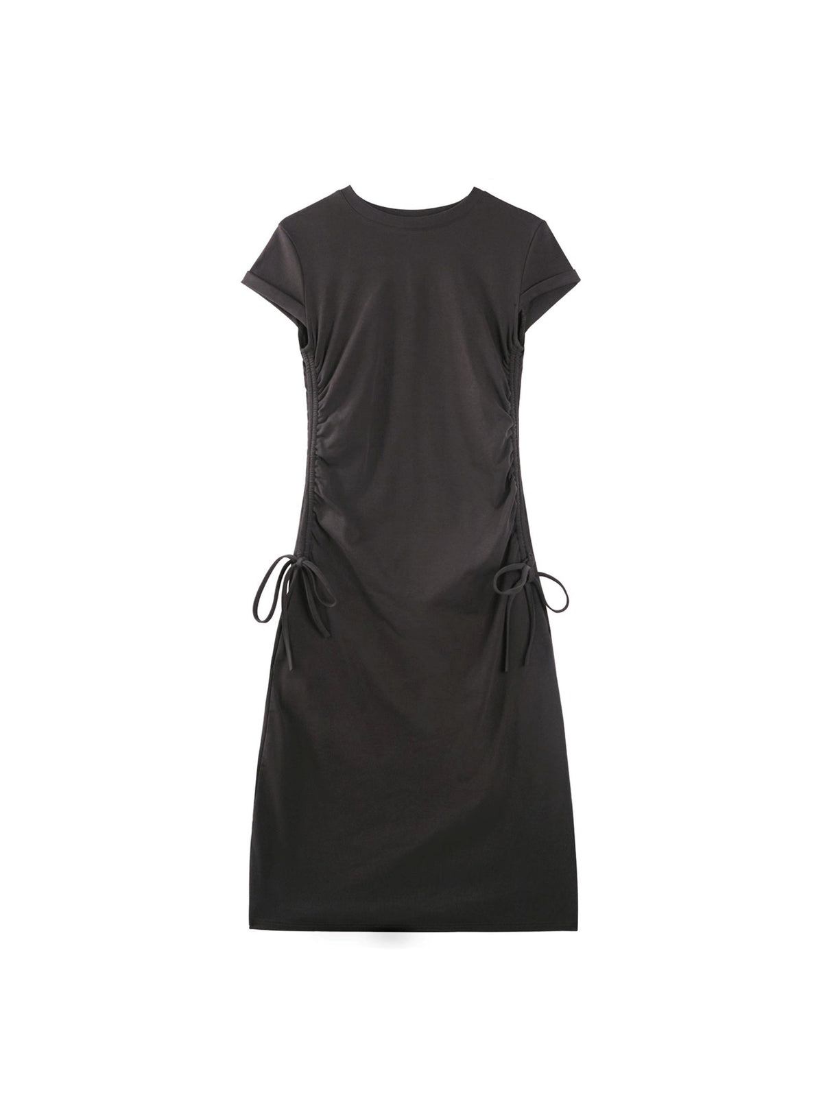 Drawstring Waist Slim Midi Dress