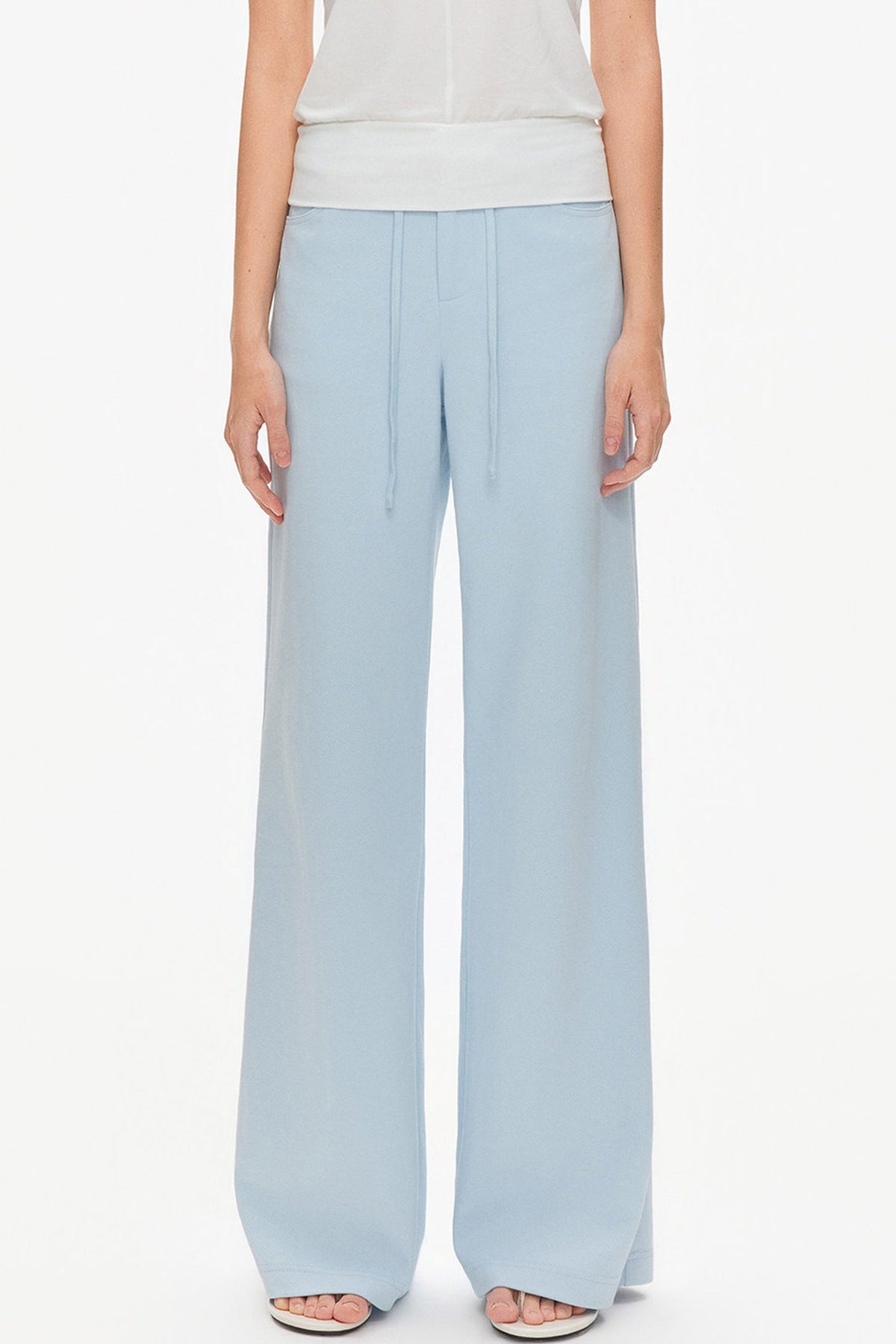 Drawstring Wide-Leg Trousers