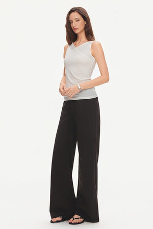 Drawstring Wide-Leg Trousers