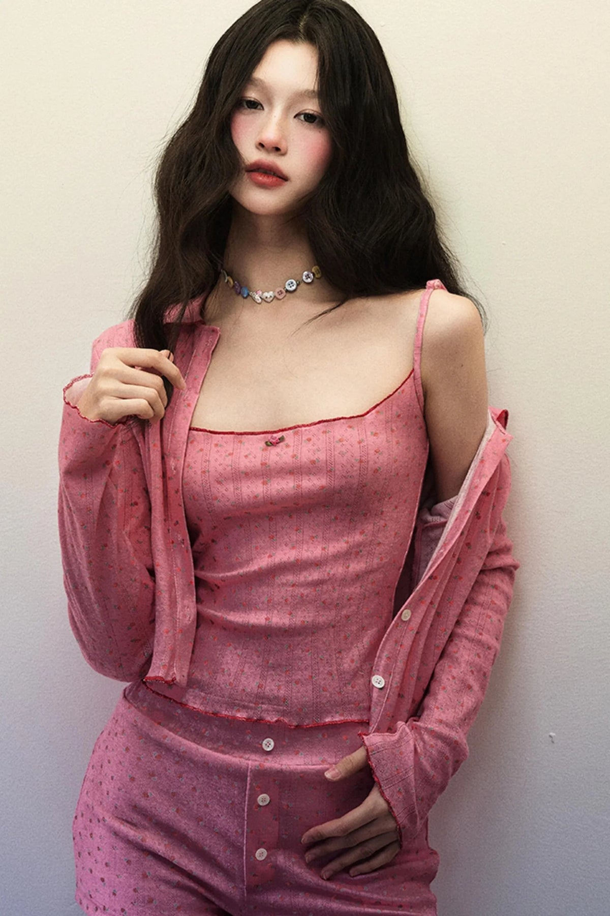 Dream Strawberry Knit Shorts Set-Up