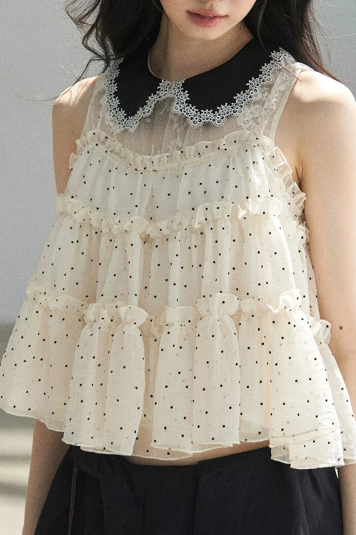 Dreamy Chiffon Polka Dot Blouse