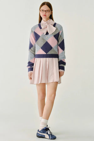 Dropped Shoulder Knit V-Neck Sweater Top