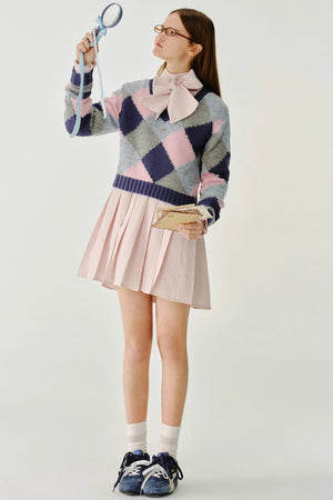 Dropped Shoulder Knit V-Neck Sweater Top