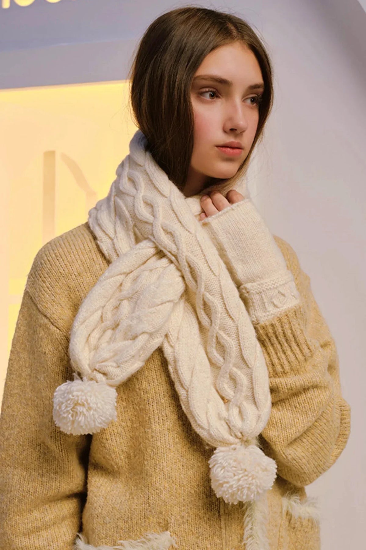 Dual-Tone Merino Knit Scarf